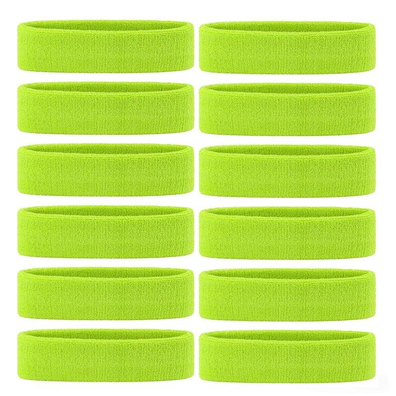 ONUPGO Sweatband Headbands for Men & Women -12PCS Sports Headbands Moisture Wicking Athletic Cotton Terry Cloth Head Band 7.88" x 2.16" - Image 1